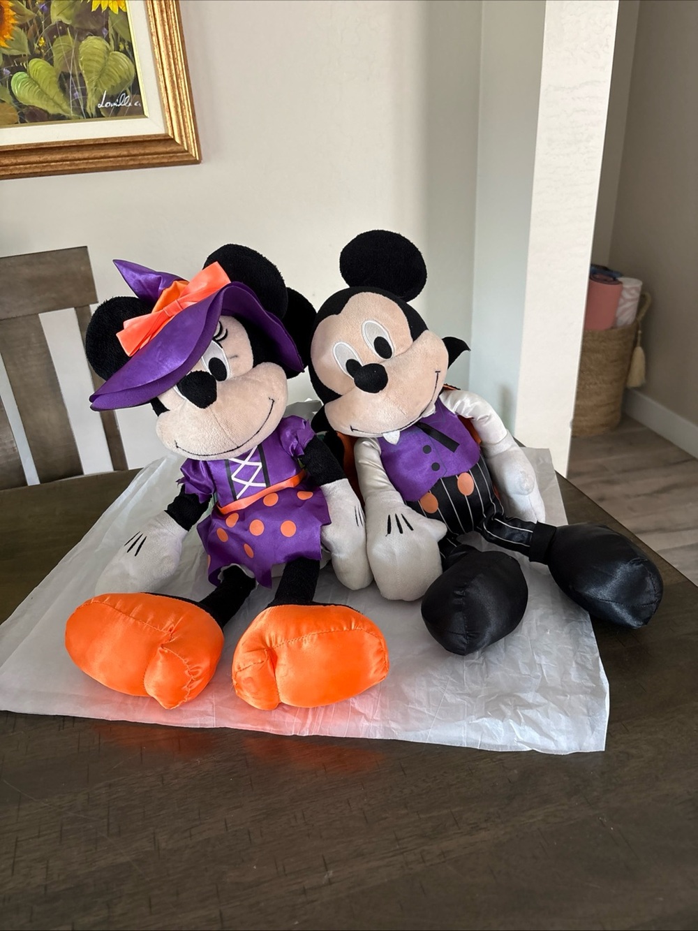 Mickey & Minnie Mouse Halloween Plush | Vampire Mickey & Witch Minnie | 18 inch
